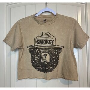 MF Smokey Bear Cropped Retro Tee‎ Shirt Short Sleeve National Park Cotton sz S